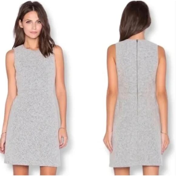 Theory Dress Womens 4 Grey Raneid K Felt Mini Wool Blend - Picture 1 of 9